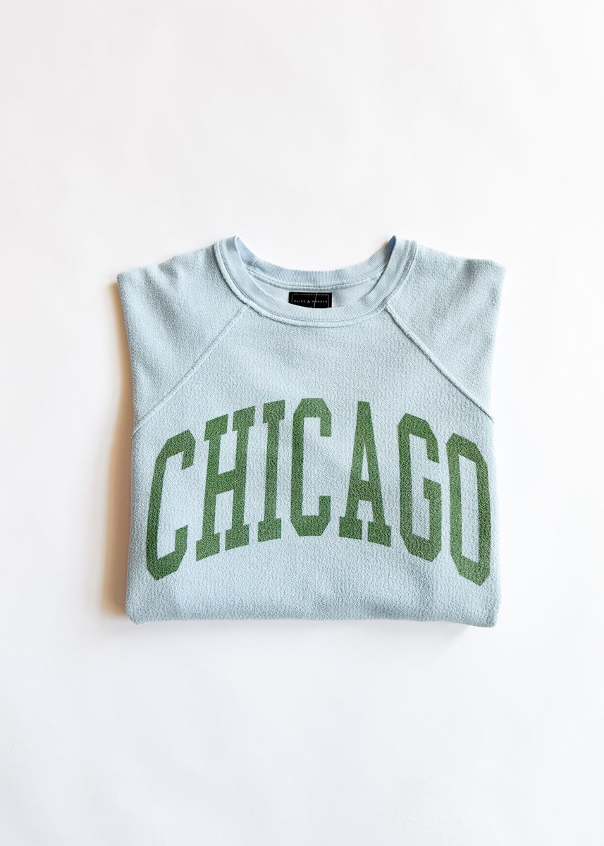 Chicago Reverse Classic Crew Sweatshirt - Light Blue & Green