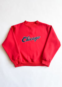 Chicago Script Mock Neck Sweatshirt - Red