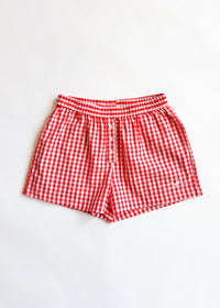 Chi Script Gingham Short - Red