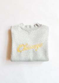 Chicago Script Mock Neck Sweatshirt - Heather Grey