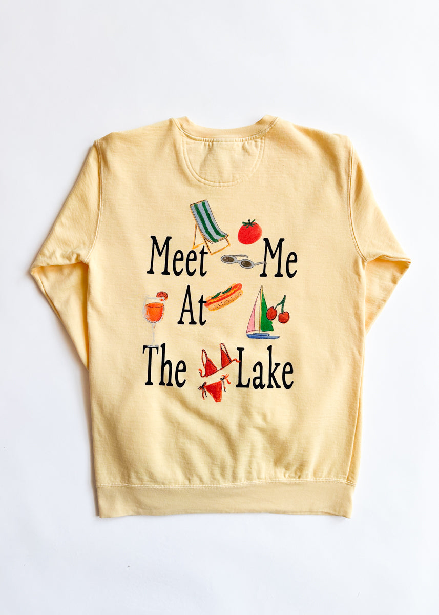 Meet Me At The Lake Crewneck Sweatshirt - Butter