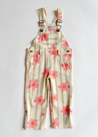 Striped Floral Overalls