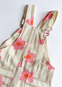 Striped Floral Overalls