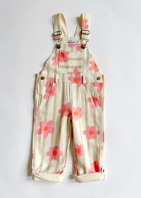 Striped Floral Overalls