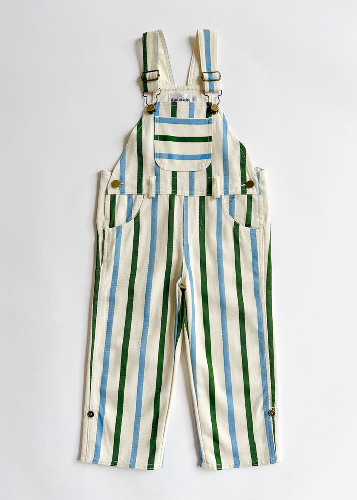 Striped Overalls - Blue & Green