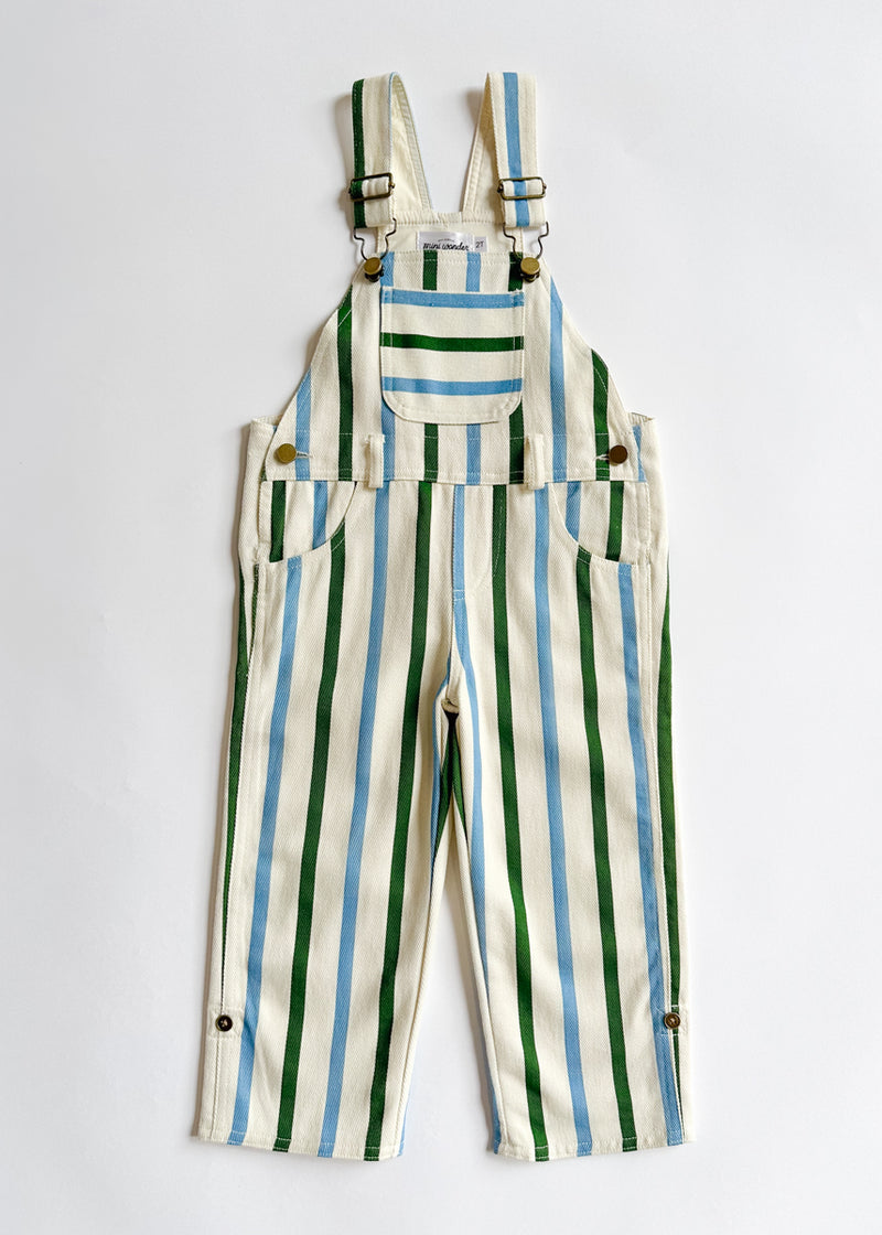Striped Overalls - Blue & Green