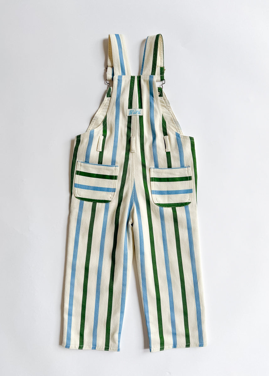 Striped Overalls - Blue & Green