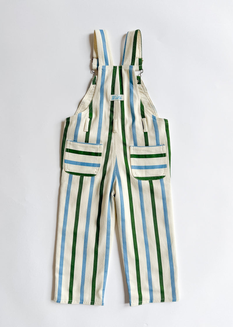 Striped Overalls - Blue & Green
