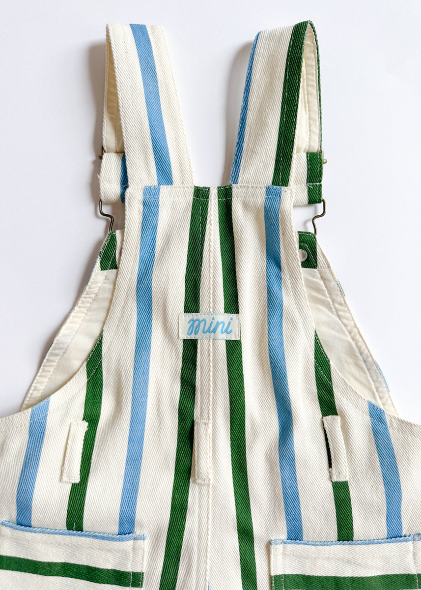 Striped Overalls - Blue & Green