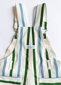 Striped Overalls - Blue & Green