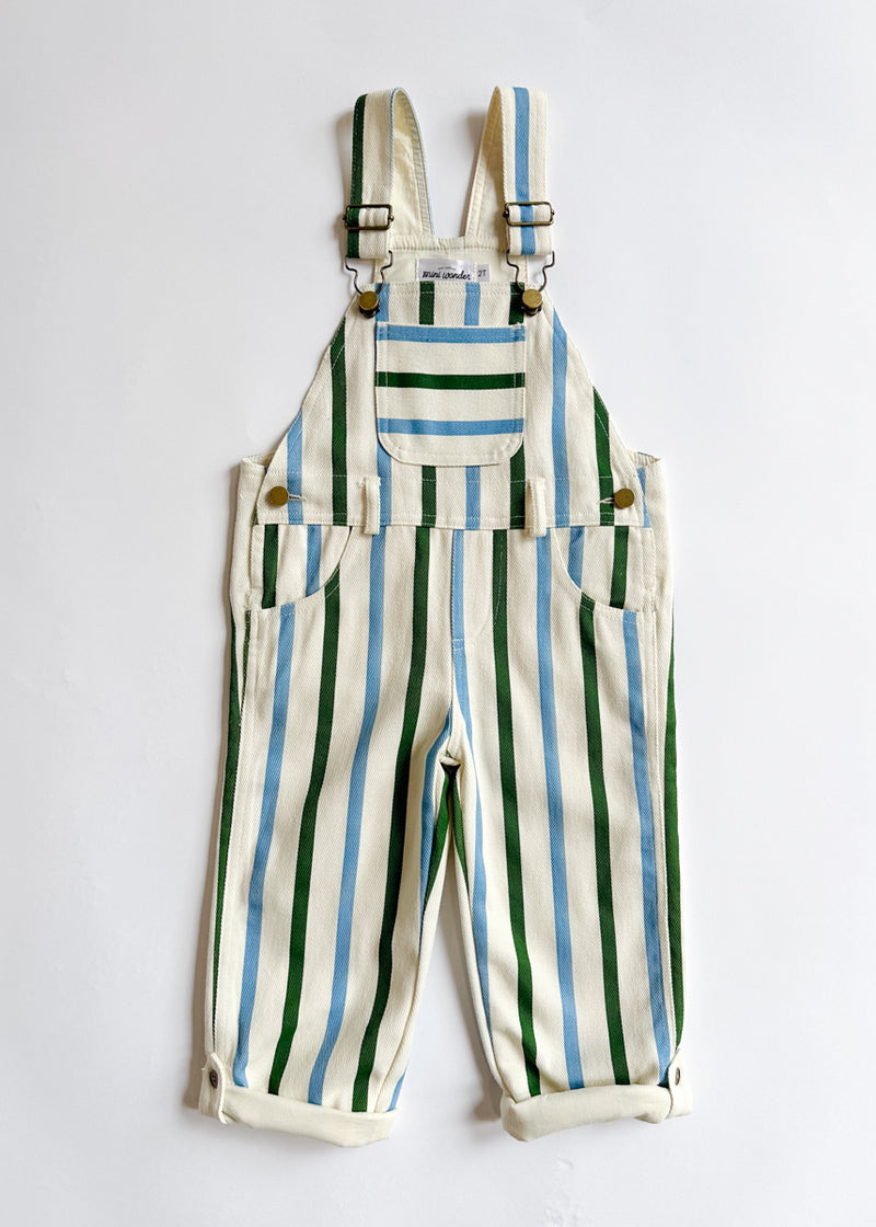 Striped Overalls - Blue & Green