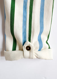 Striped Overalls - Blue & Green
