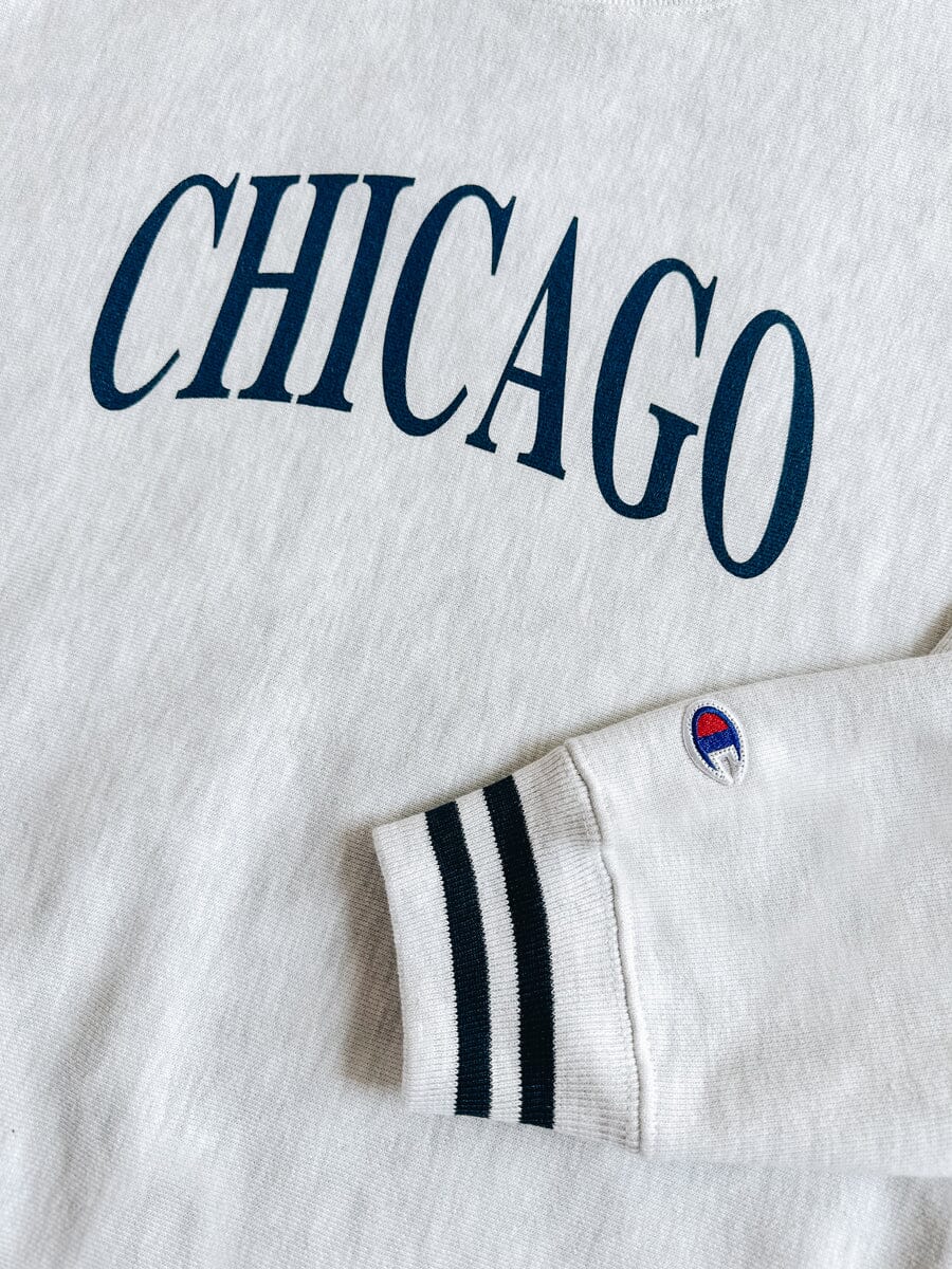 Chicago Champion Striped Rib Crewneck - Navy