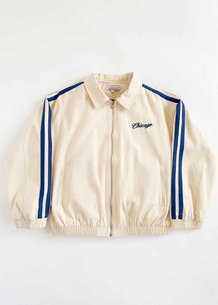 Chicago Varsity Double Stripe Jacket - Blue