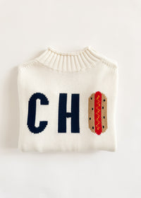 Chi Hot Dog Mock Neck Sweater - Ivory
