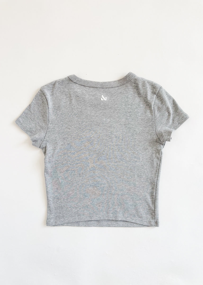 Chi Baseball Baby Tee - Gray