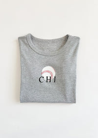 Chi Baseball Baby Tee - Gray