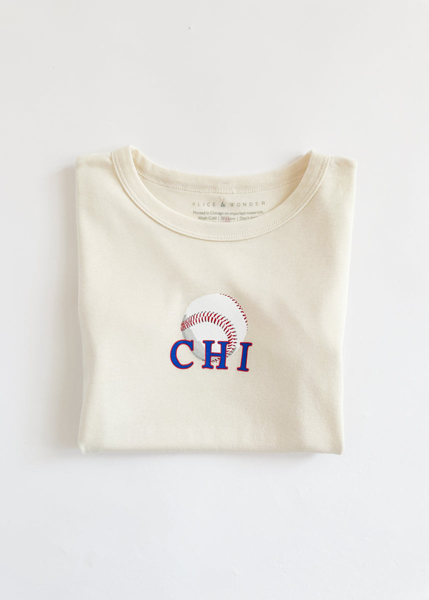 Chi Baseball Baby Tee - Natural