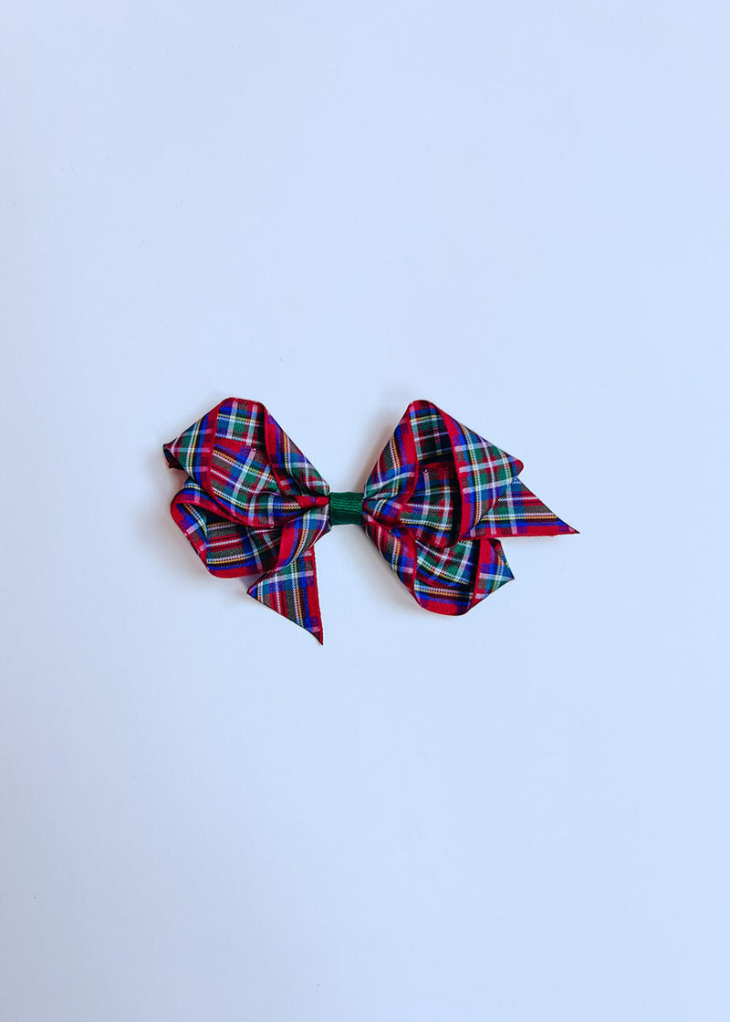 Small Tartan Bow Clip - Red Stewart