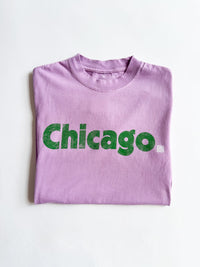 Chicago. Oversized Tee - Purple & Green