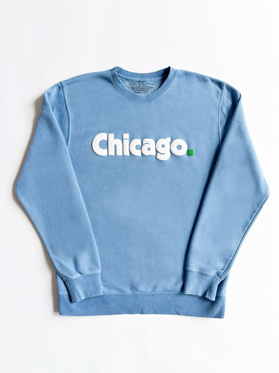 Chicago. Crewneck Sweatshirt - Blue & White