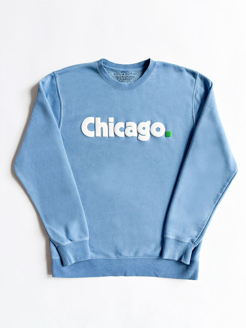 Chicago. Crewneck Sweatshirt - Blue & White