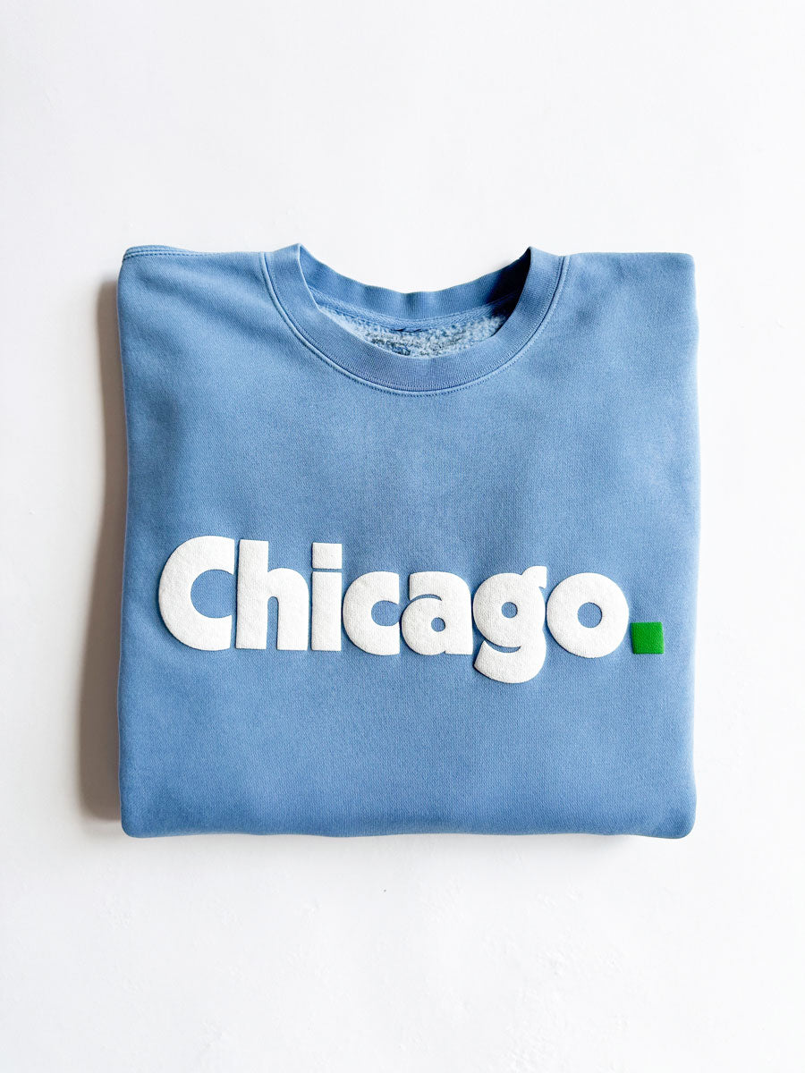 Chicago. Crewneck Sweatshirt - Blue & White