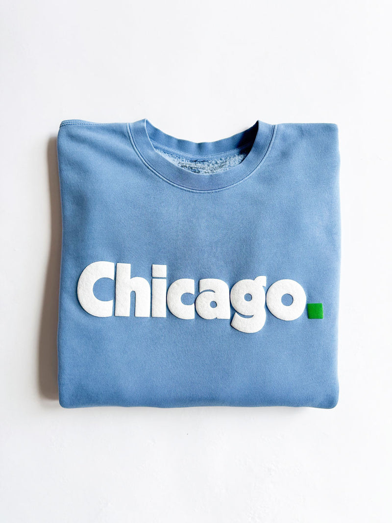 Chicago. Crewneck Sweatshirt - Blue & White