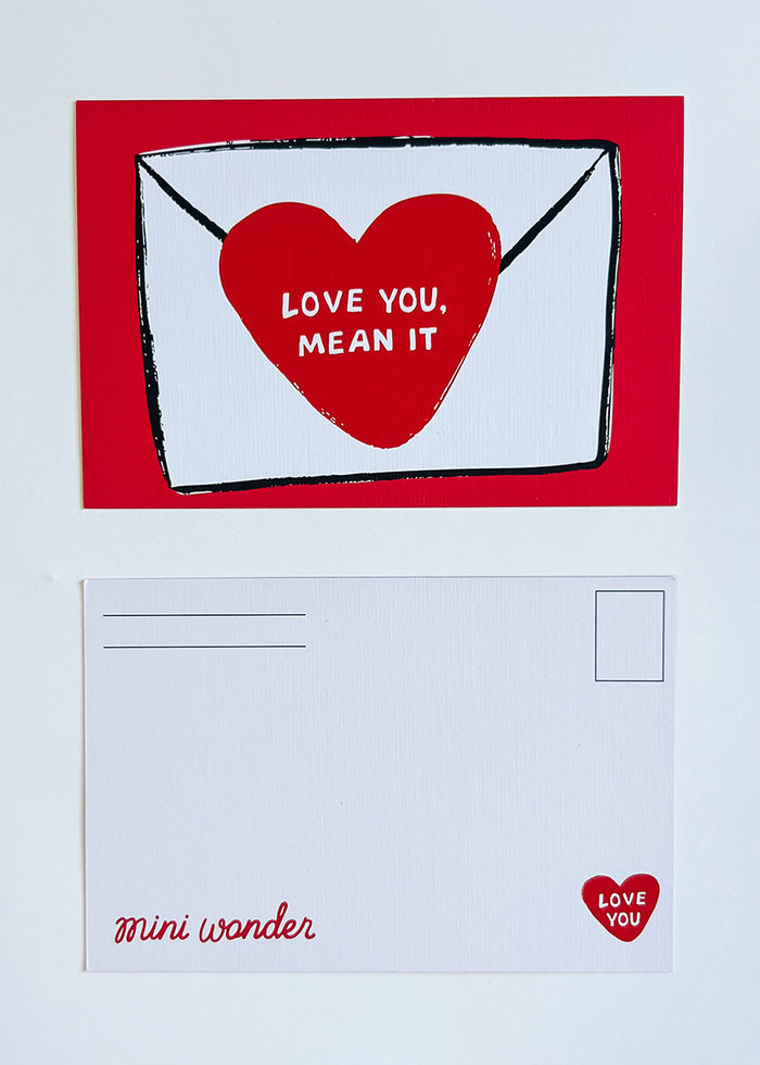 Love You, Mean It Mail Postcard