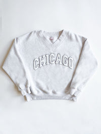 Chicago Boucle V-Neck Sweatshirt - Heather Grey