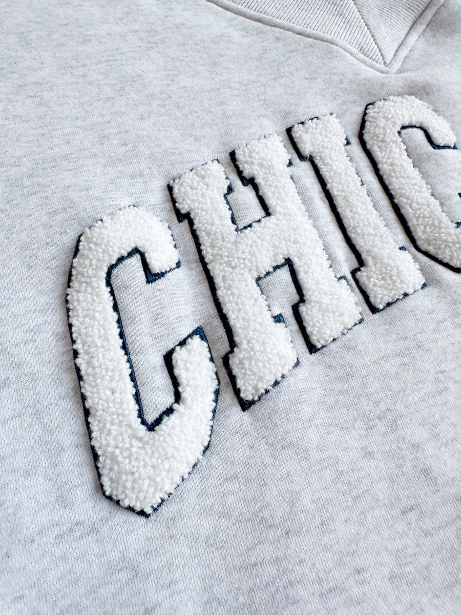 Chicago Boucle V-Neck Sweatshirt - Heather Grey