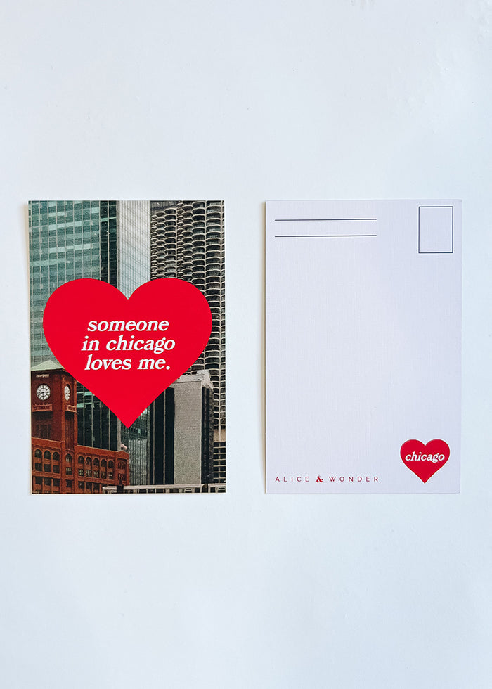 Someone In Chicago Heart Postcard