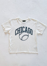Chicago Baseball Vintage Crop T-Shirt - Black & White Combo