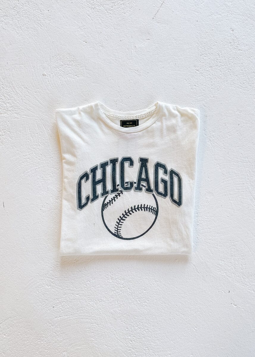 Chicago Baseball Vintage Crop T-Shirt - Black & White Combo – Alice & Wonder