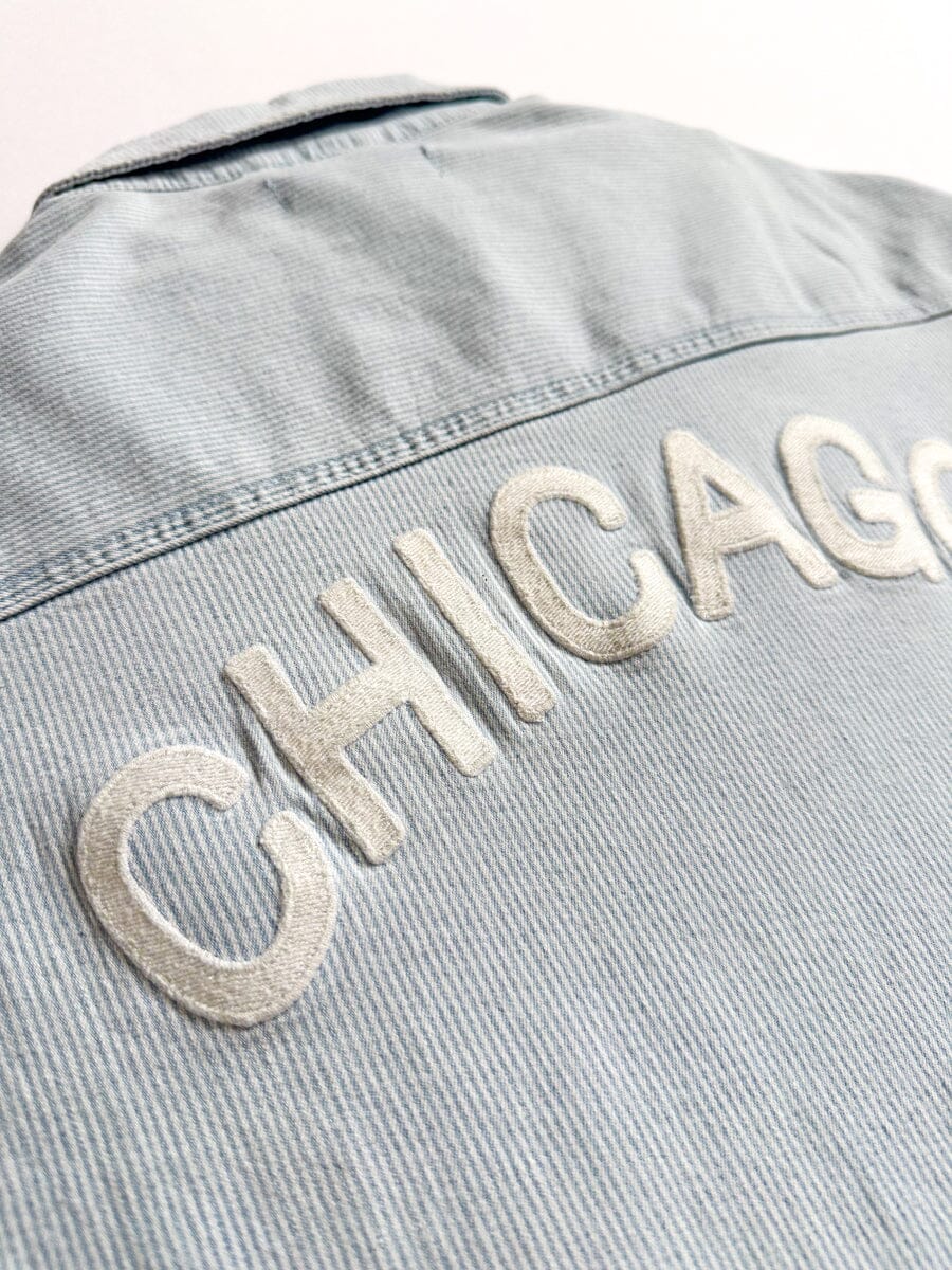 Chicago Denim Jacket - Blue White Pinstripe