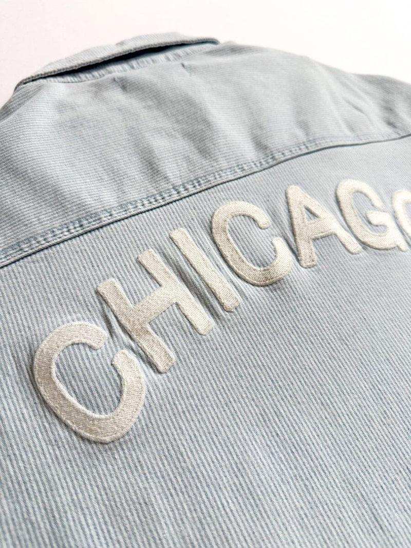 Chicago Denim Jacket - Blue White Pinstripe