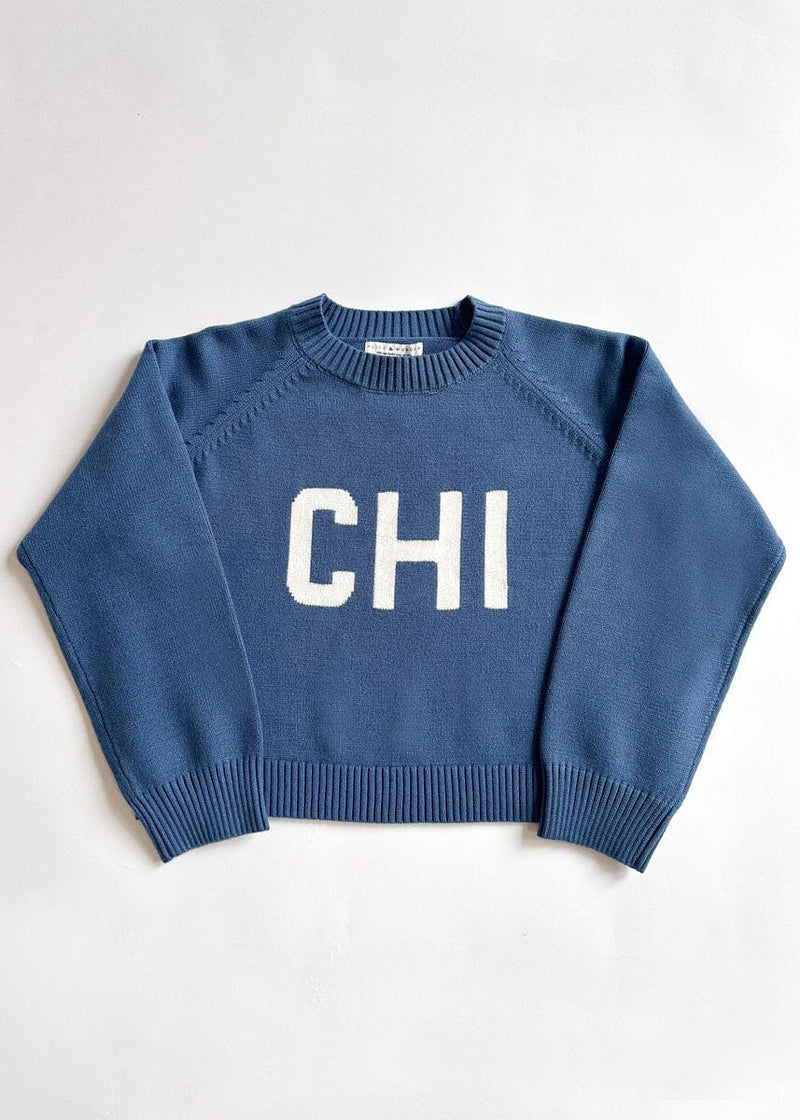 Chi Crop Sweater - Blue