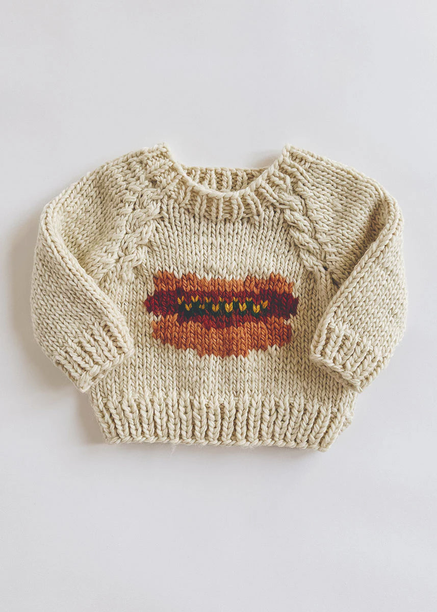 Hot Dog Crewneck Sweater - Ivory