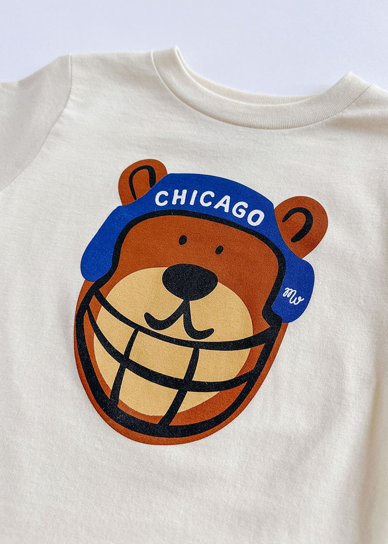 Chicago Football Bear Toddler Tee - Natural