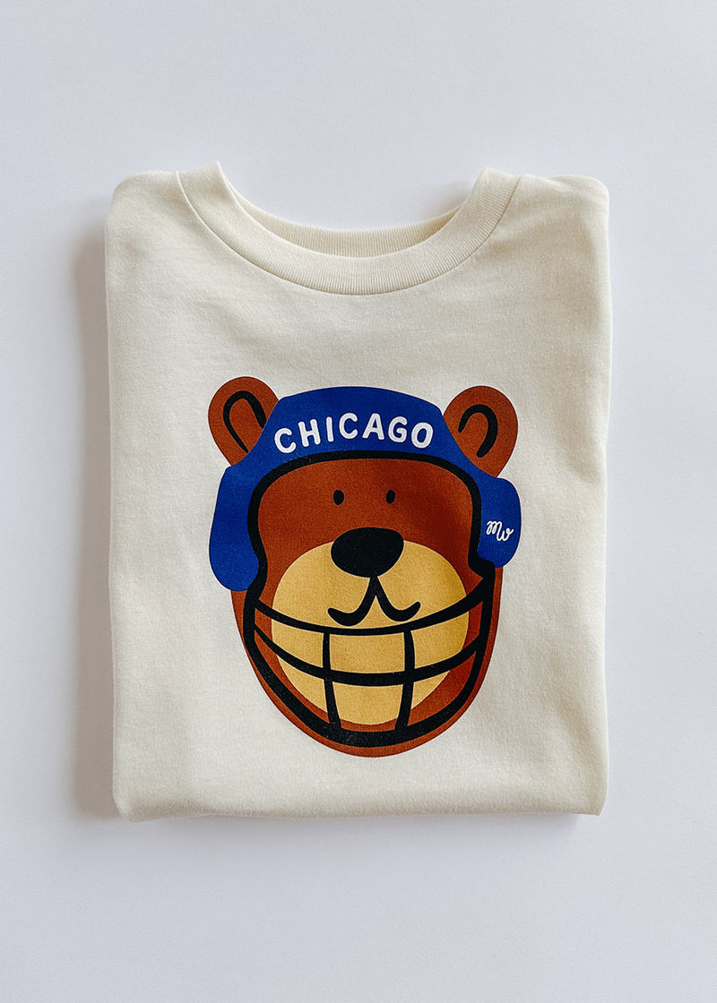 Chicago Football Bear Toddler Tee - Natural