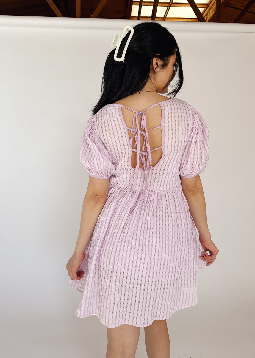 Matilda Puff Sleeve Mini Dress - Lavender