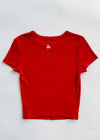 Chi Script Baby Tee - Red & White