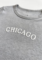 Chicago Baby Tee - Athletic Heather & White