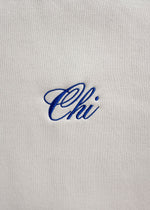 Chi Script Crewneck - Ecru & Blue