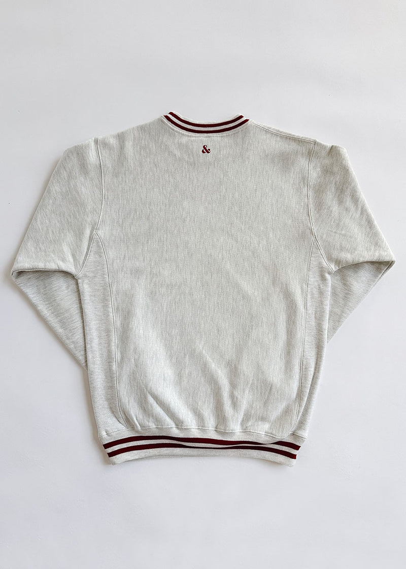 Chicago Champion Striped Rib Crewneck - Cardinal