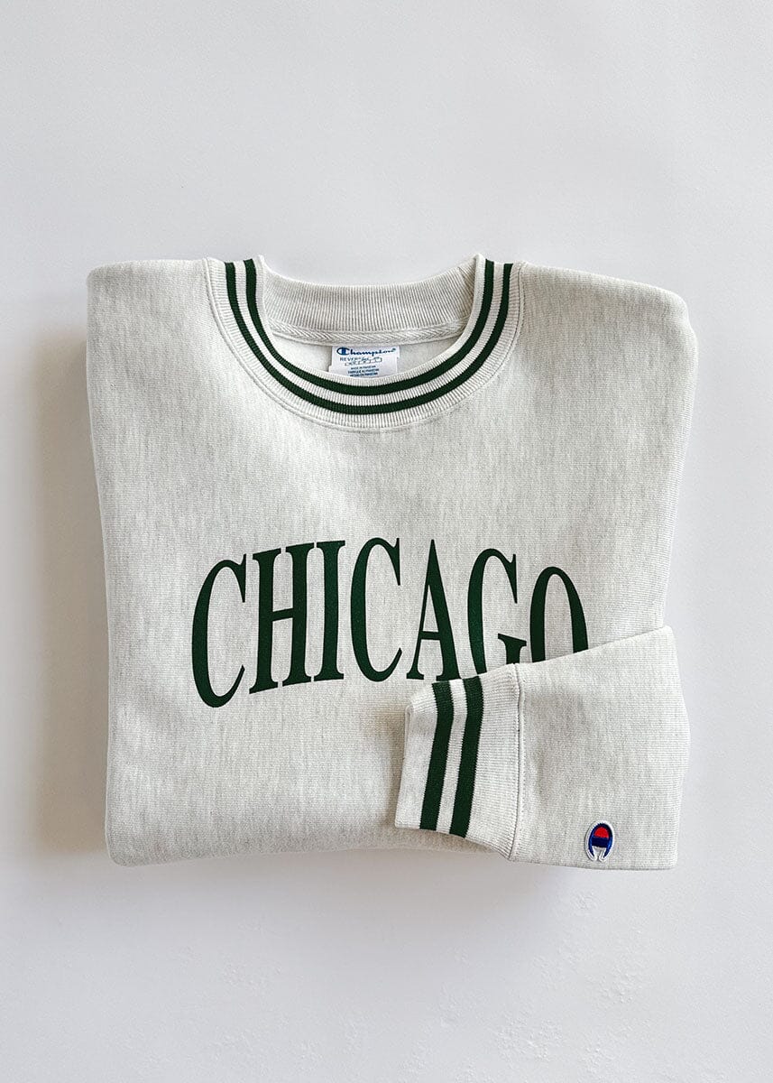 Chicago Champion Striped Rib Crewneck - Green