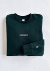 Chicago. Embroidered Crewneck - Pine & Pink