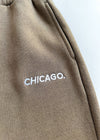 Chicago. Embroidered Jogger - Walnut & White