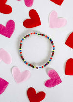 Rainbow Heart Bead Bracelet