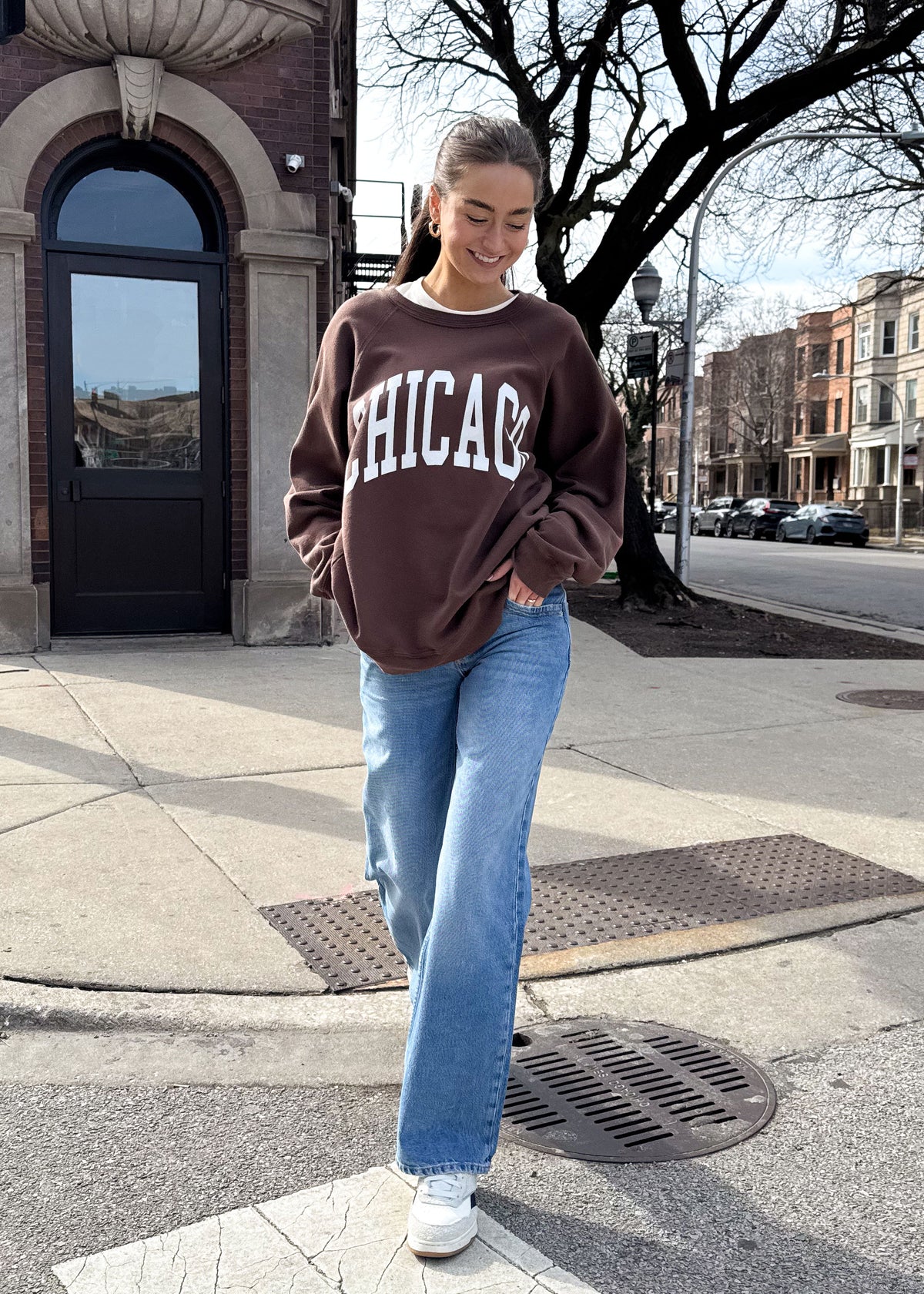 Chicago Classic Crew Sweatshirt - Vintage Chocolate